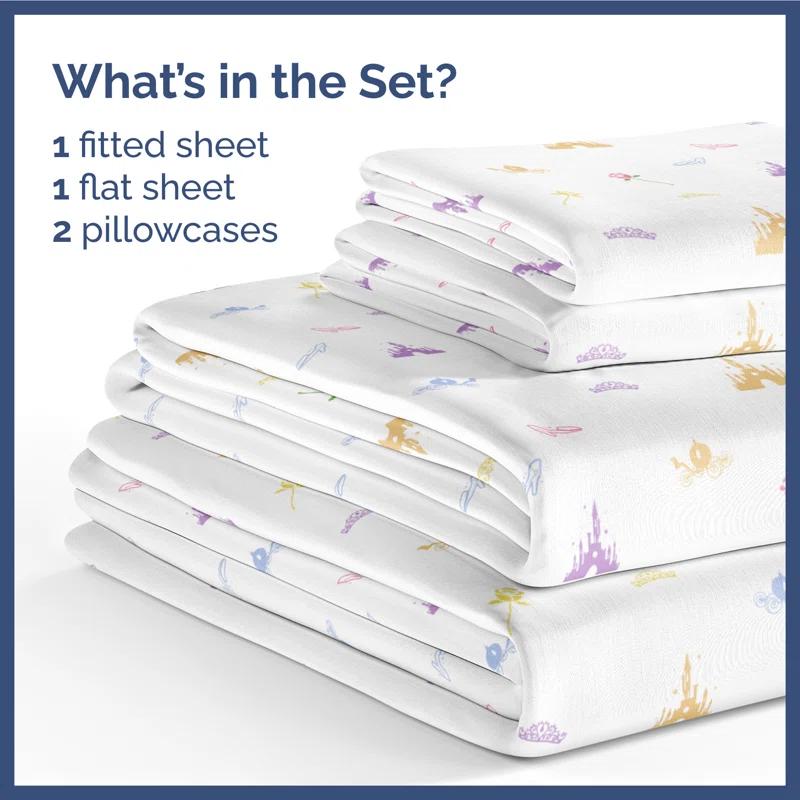 CGK Linens 4 Piece Kids Microfiber Sheet Set - Wrinkle Free - Cute, Cozy, Soft