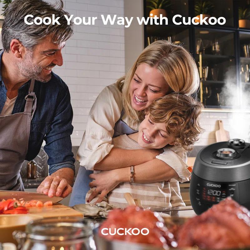 Cuckoo Electronics CUCKOO 6-Cup Twin Pressure Rice Cooker & Warmer with Nonstick Inner Pot, 14 Menu Options, Safe Steam Release, 3 Voice Guide, Auto Clean (Black) CRP-RT0609FB