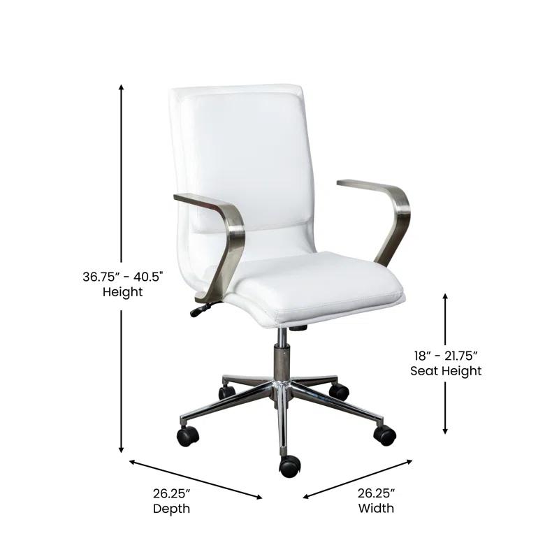 Flash Furniture Mid-Back Designer Upholstered Swivel Executive Office Chair with Armrests by Flash Furniture