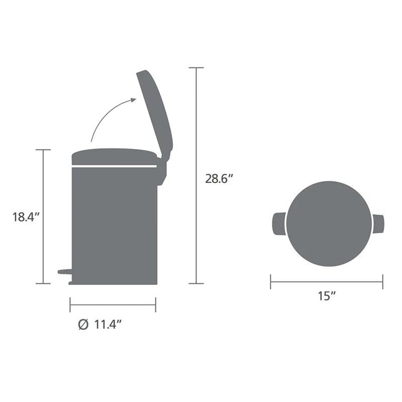 Brabantia Newicon Step On Trash Can, 5.3 Gallon (20 Liter)