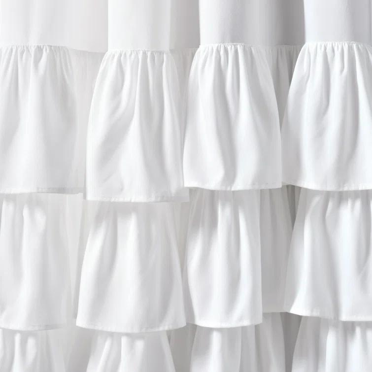 Lush Decor Allison Ruffle Polyester Semi Sheer Curtain Pair (Set of 2)
