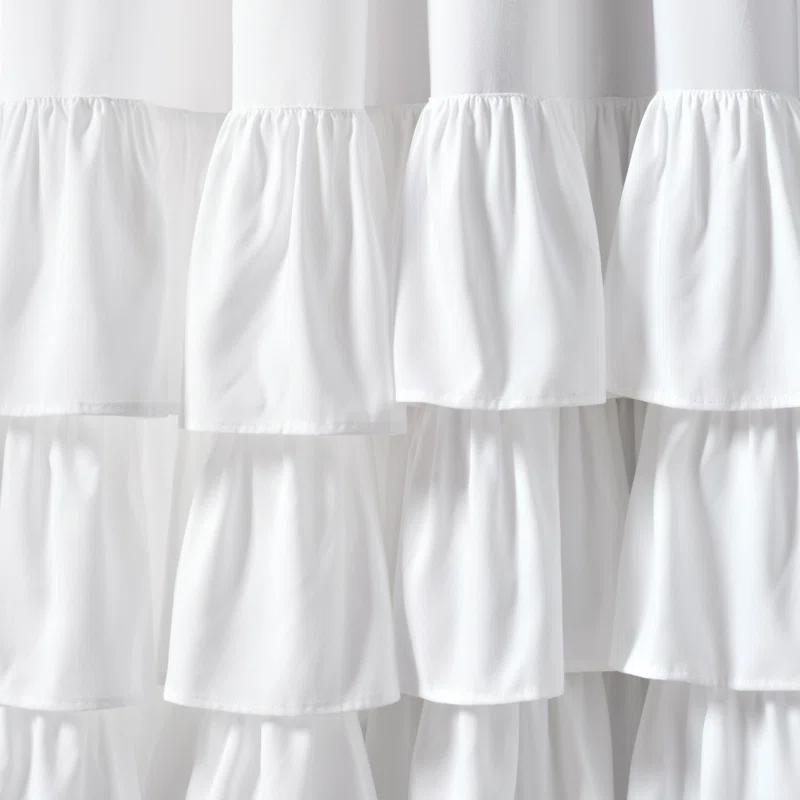 Lush Decor Allison Ruffle Polyester Semi Sheer Curtain Pair (Set of 2)