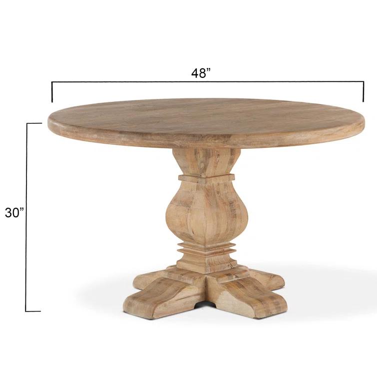 48" Round Reclaimed Wood Farmhouse Dining Table