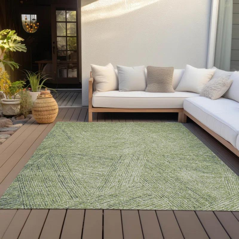 Machine Washable Indoor/Outdoor Chayden ACN991 Aloe Rug