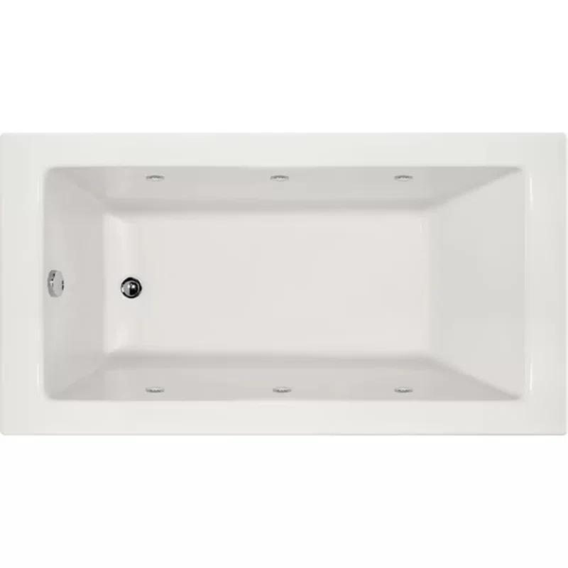 Hydro Systems Sydney 60'' x 34'' Alcove / Tile In Whirlpool Acrylic Bathtub SYD6034AWP-WHI-LH-WOV.WHI