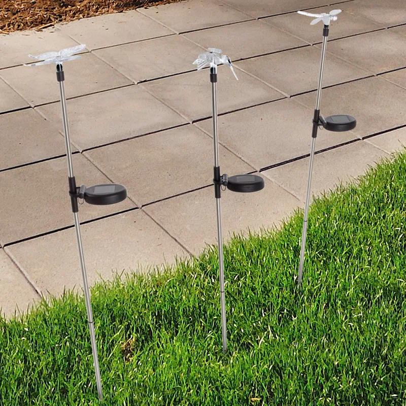 Pure Garden Silver Solar Powered Integrated LED Metal Pathway Light Pack (Set of 3)