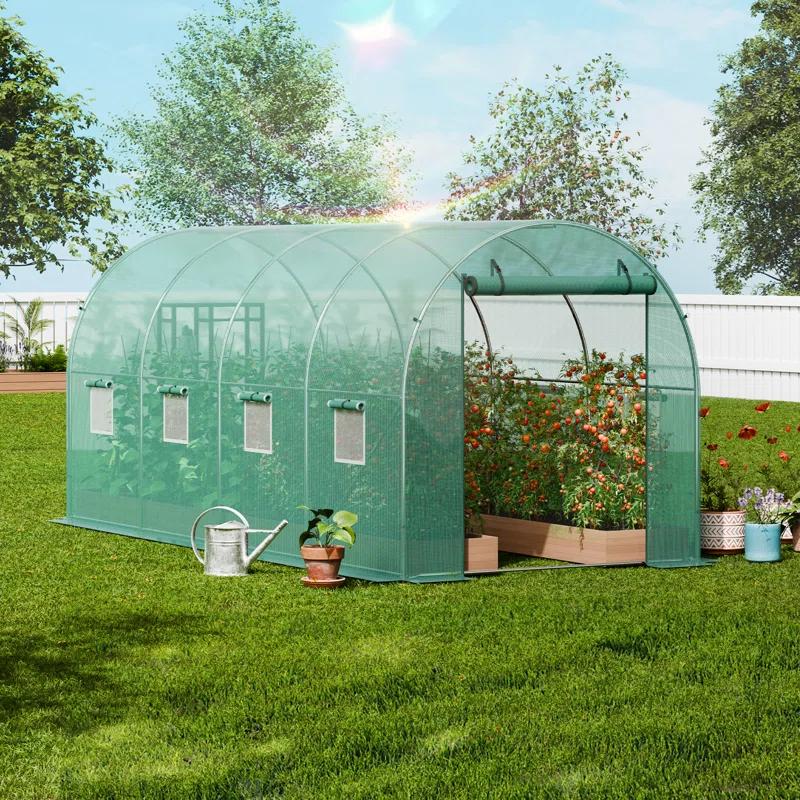 VEVOR Walk-in Tunnel Greenhouse Galvanized Frame PE Cover