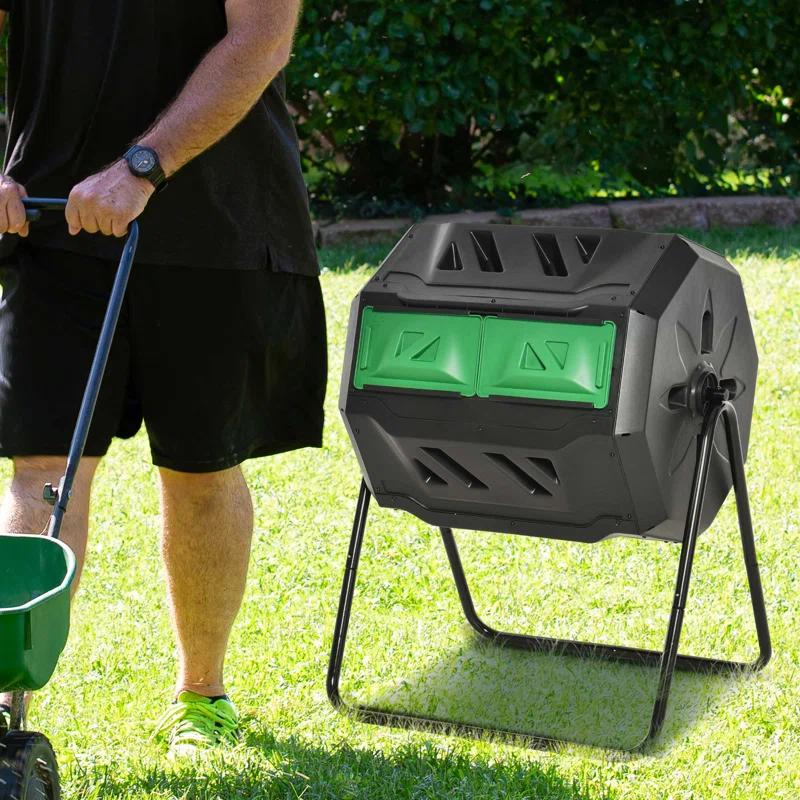 Outsunny 42.3 Gallons Outdoor Tumbler Composter with Latching Lid
