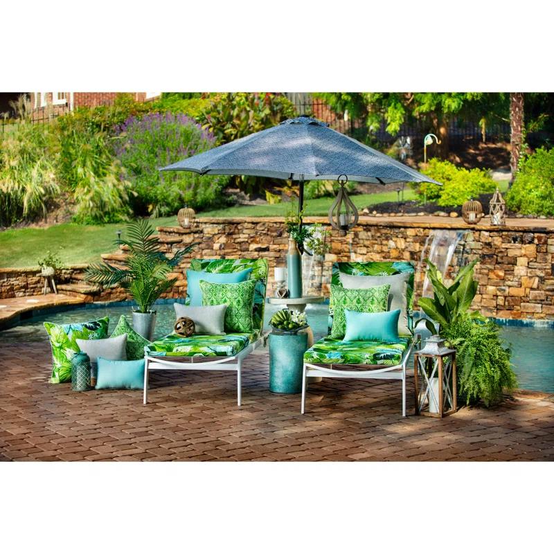 Pillow Perfect Lush Leaf Jungle Indoor/Outdoor Reversible Throw Pillow (Set of 2)