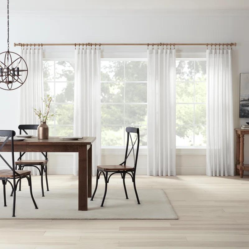 MODE Mode Farmhouse Collection 1 1/8 in Diameter Curtain Rod Set with Cottage Square Finials and Steel Wall Mounted Adjustable Rod