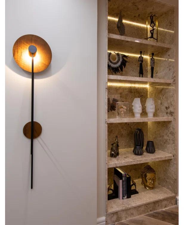 Charcoal Black Contemporary Wooden Wall Sconce