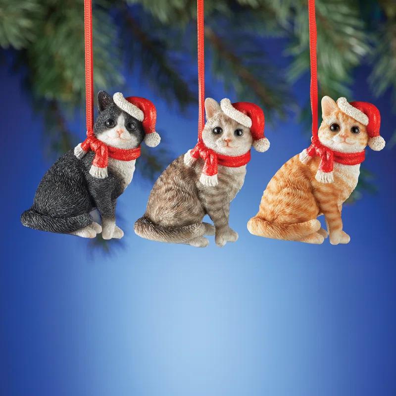 Charlton Home® Santa Cat Ornament