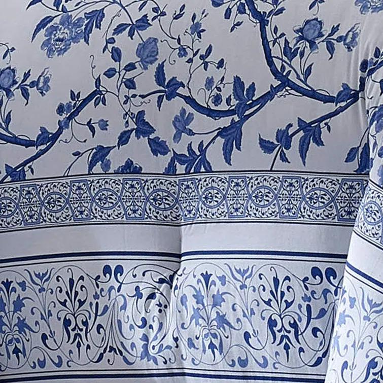 Laura Ashley Laura Ashley Charlotte Cotton Reversible Blue Comforter Set