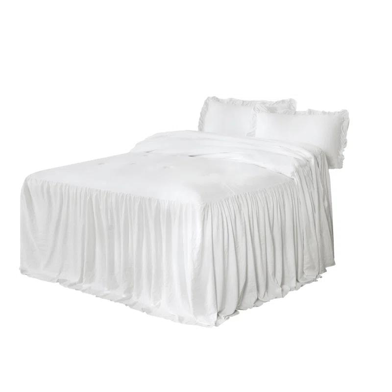 Chezmoi Collection Sinclair French Country Chic Ruffle Skirt Bedspread Set