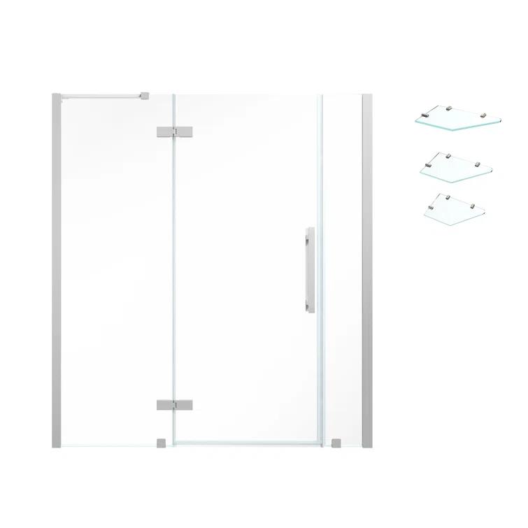 Ove Decors Endless Tampa 62" W x 72" H Alcove Frameless Shower Kit, Door, 2 Panel, Shelves TA2330201