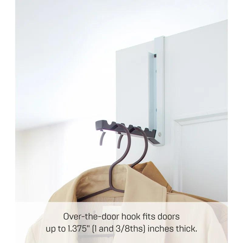 Yamazaki Home Over The Door Hooks - Folding Hanging Coat Rack, Steel, Over-the-Door