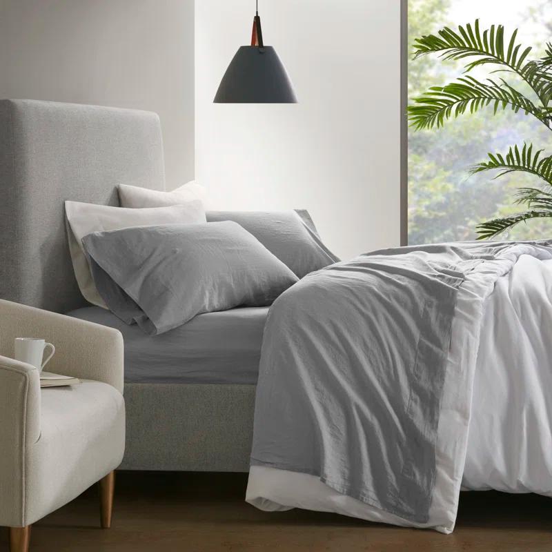 Madison Park Linen Blend 4 Piece Sheet Set