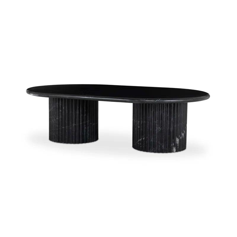 Mercer Oval Coffee Table - Black Marble