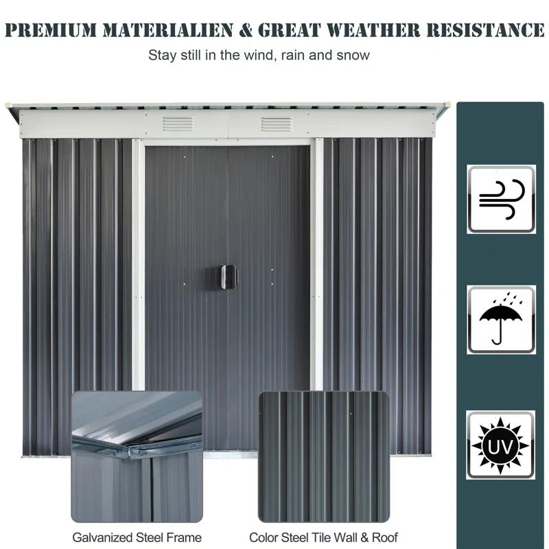 Outsunny 85.5" W x 48" D Storage Shed