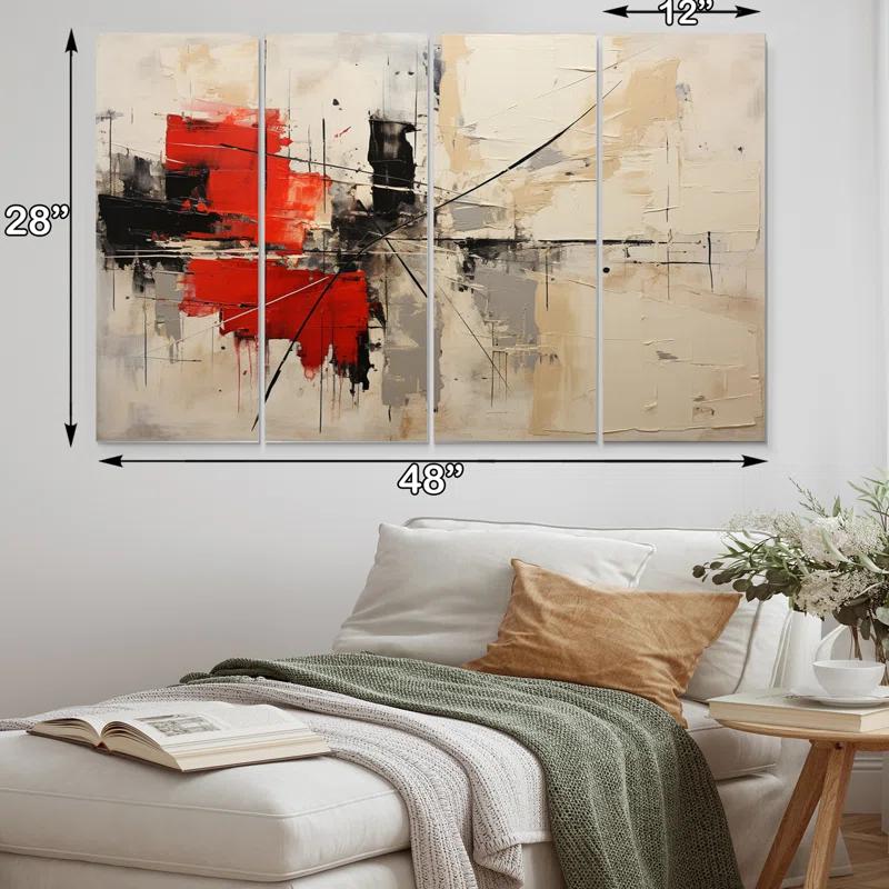 Design Art " Abstract Duality I " 4 - Pieces