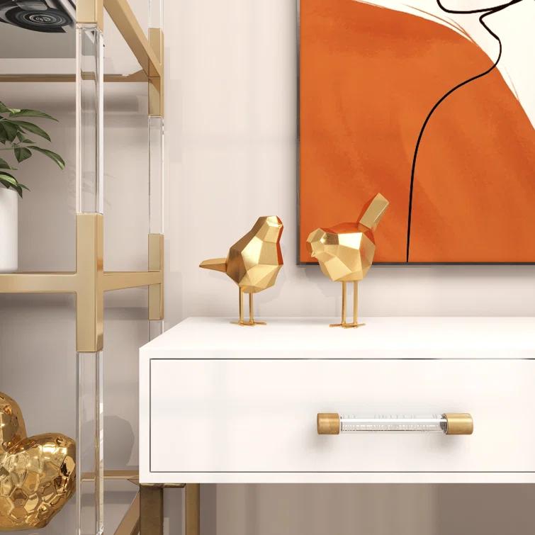 CosmoLiving by Cosmopolitan Polystone Bird Decorative Sculpture with Origami Accents