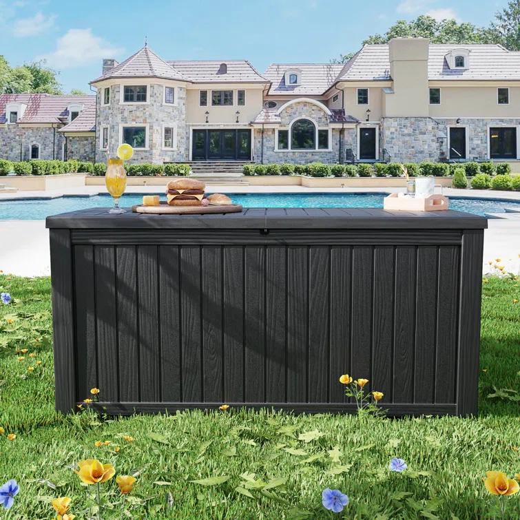 Emperic Design Emperic Design 61'' W 180 Gallons Water Resistant Resin Lockable Deck Box