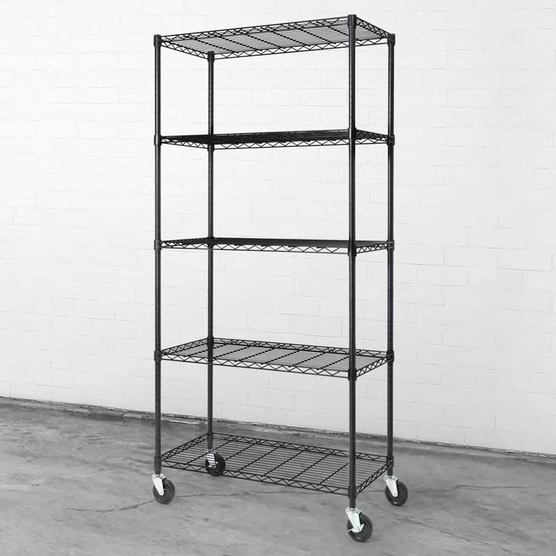 CAPHAUS CAPHAUS NSF Commercial Heavy Duty 5-Tier Adjustable Wire Shelving w/ Wheels, Leveling Feet, 36 x 18 x 76-Inch, Multiple Options