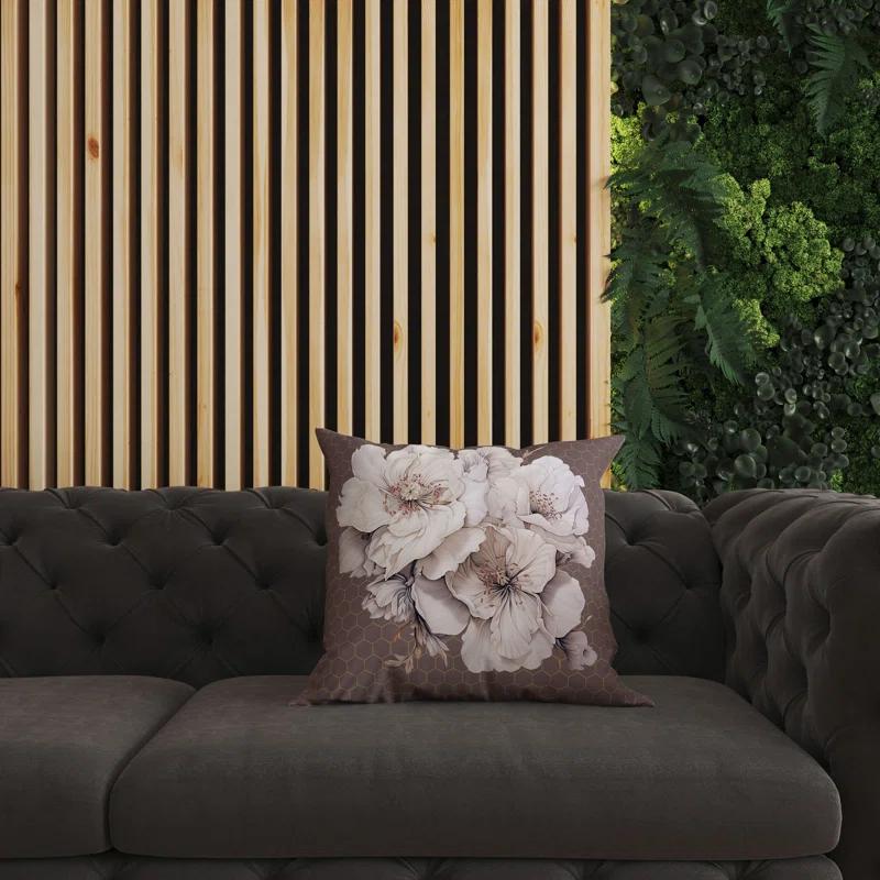 Amrita Sen Magnolia Majesty Floral Reversible Throw Pillow