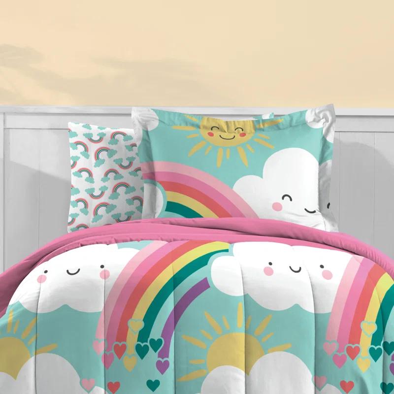 Dream Factory Dream Factory Rainbow Flare Rainbow Microfiber Reversible Modern & Contemporary Comforter Set