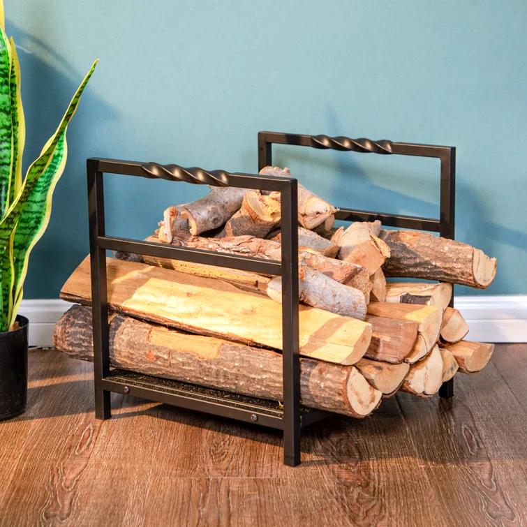 Charlton Home® Raphaille 15'' W Metal Log Rack