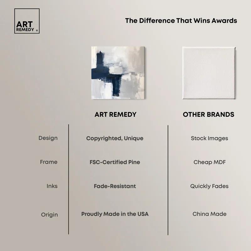 Art Remedy Tides of Indigo Canvas Neutral Abstracts by Art Remedy