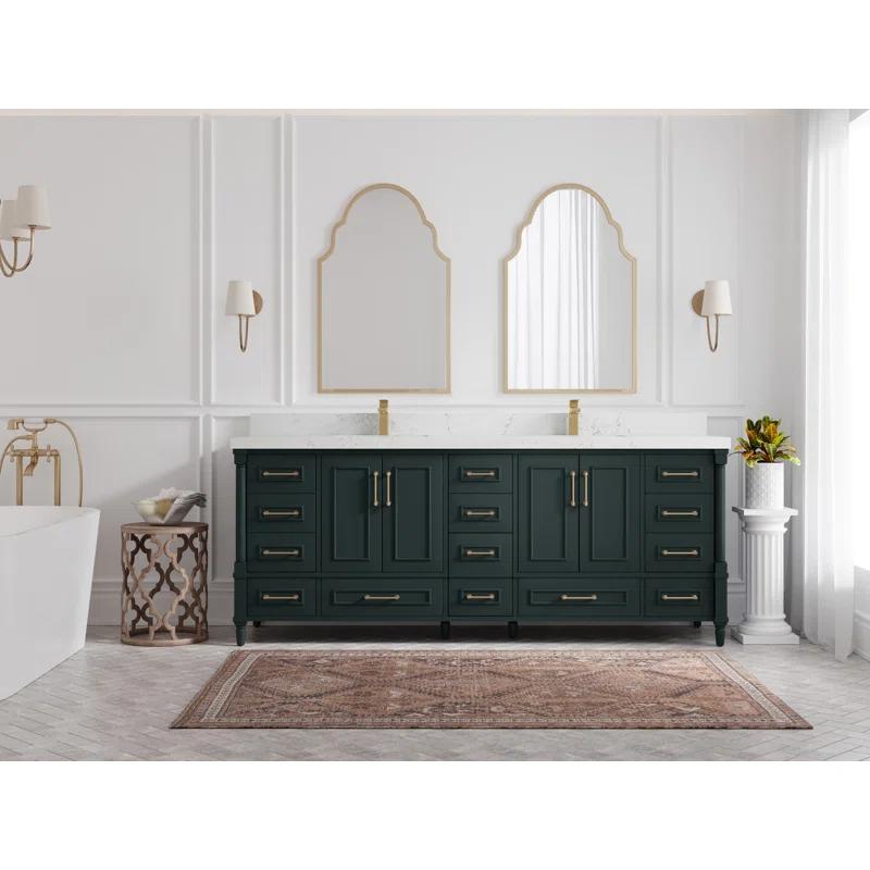 Willow Collections Aberdeen 84'' Double Bathroom Vanity with Quartz Top