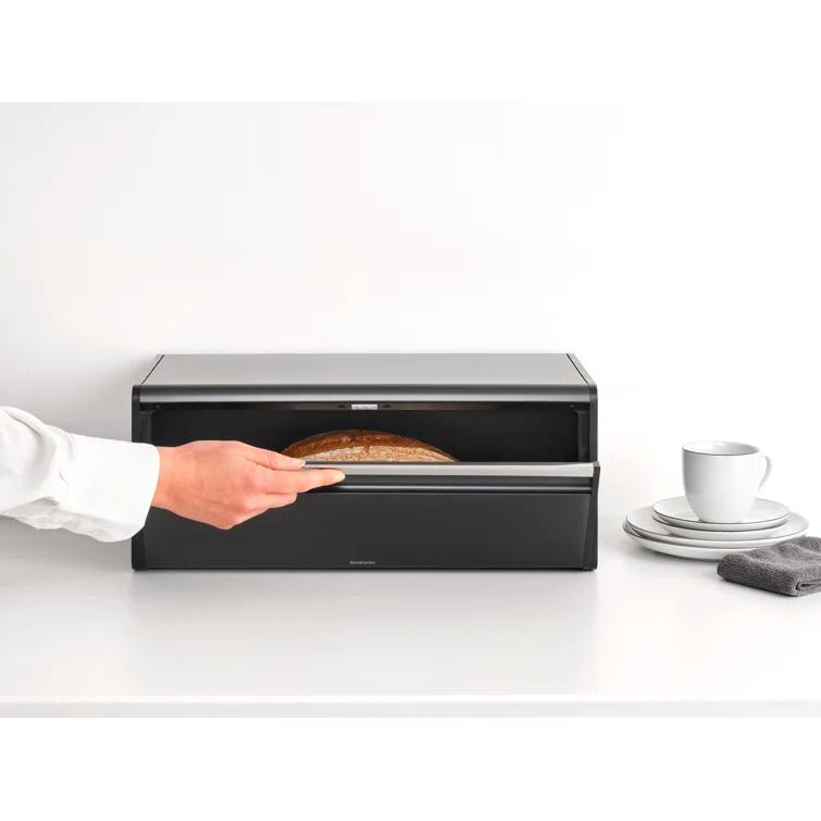 Brabantia Fall Front Bread Box, Matte Steel Fingerprint Proof