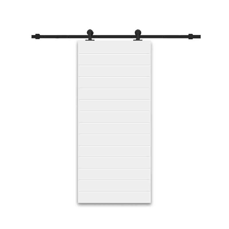 Calhome Hollow Paneled Painted with Installation Hardware Kit Barn Door