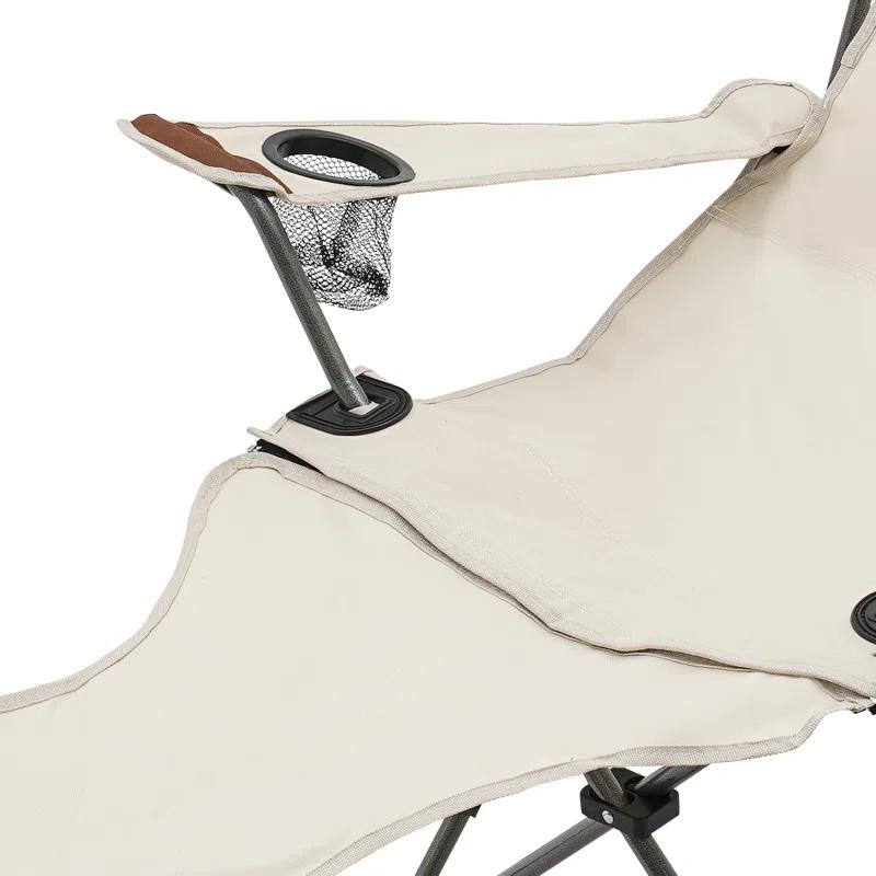 Arlmont & Co. Adjustable Folding Adirondack Chair Camping Chair With Cup Holder (Set of 2)