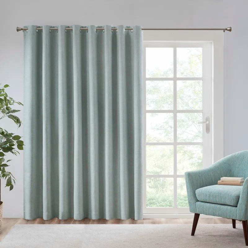 Madison Park Maya Printed Heathered Blackout Grommet Top Single Curtain Panel