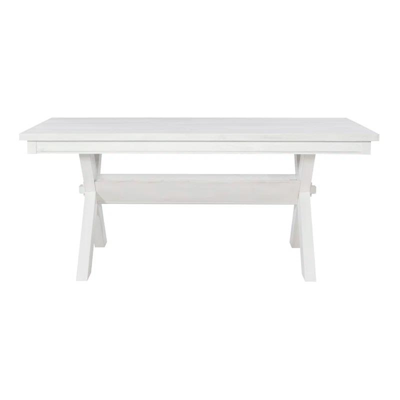 Kelly Clarkson Home Gigi 70" Solid Wood Farmhouse Trestle Base Dining Table