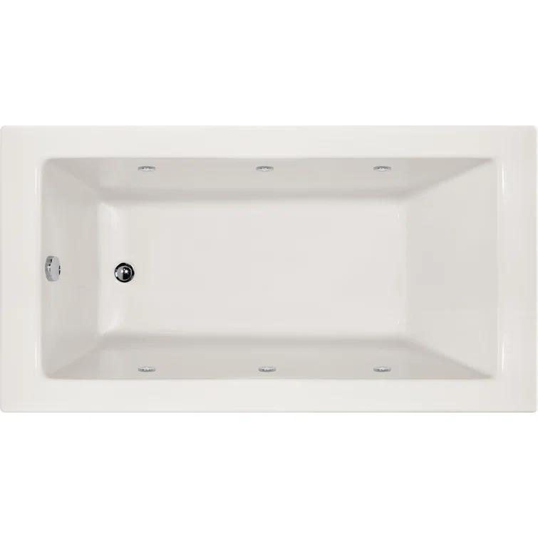 Hydro Systems Sydney 60'' x 34'' Alcove / Tile In Whirlpool Acrylic Bathtub SYD6034AWP-WHI-LH-WOV.WHI