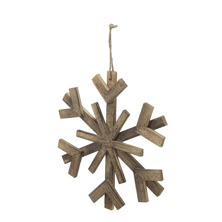 A&B Home Snowflake Ornaments - Set of 6 - Brown (Set of 6)