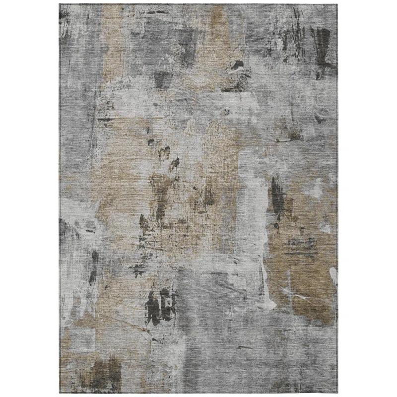 Machine Washable Indoor/Outdoor Chayden ACN989 Gray 1'8" x 2'6" Rug