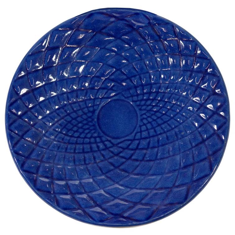 Red Barrel Studio® Trenasia Freestanding Ceramic Outdoor Bird Bath with UV-Resistant Blue Lava Finish