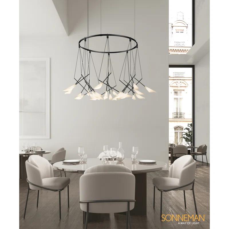 Suspenders 24 - Light Dimmable LED Wagon Wheel Chandelier