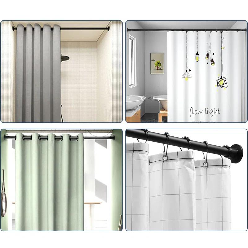 43'' Straight Wall Mounted Required Shower Curtain Rod