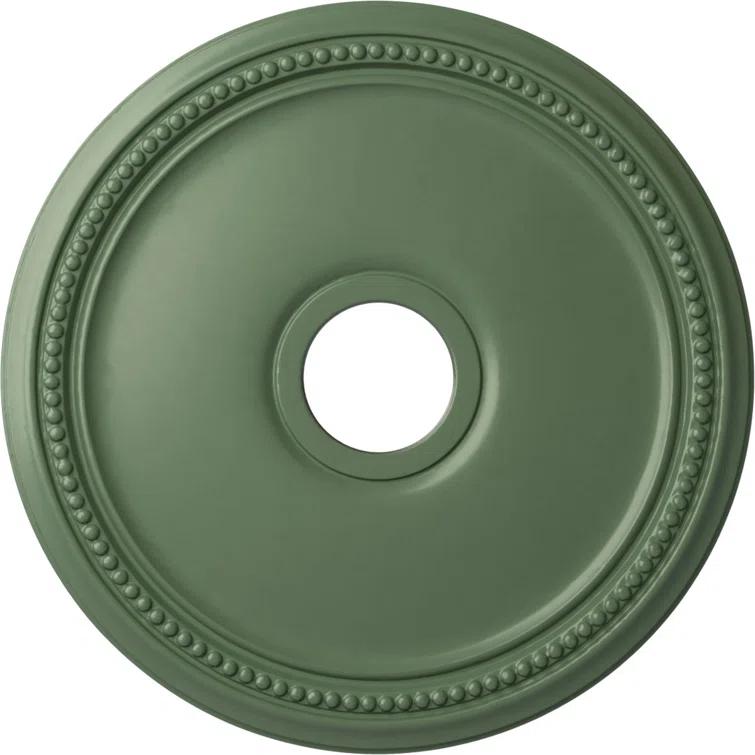 Ekena Millwork Endurathane Diane Ceiling Medallion, 18"OD x 3 5/8"ID x 1 1/8"P (Fits Canopies up to 5 3/8"), Hand-Painted Green Gold Finish CM18DIAGF