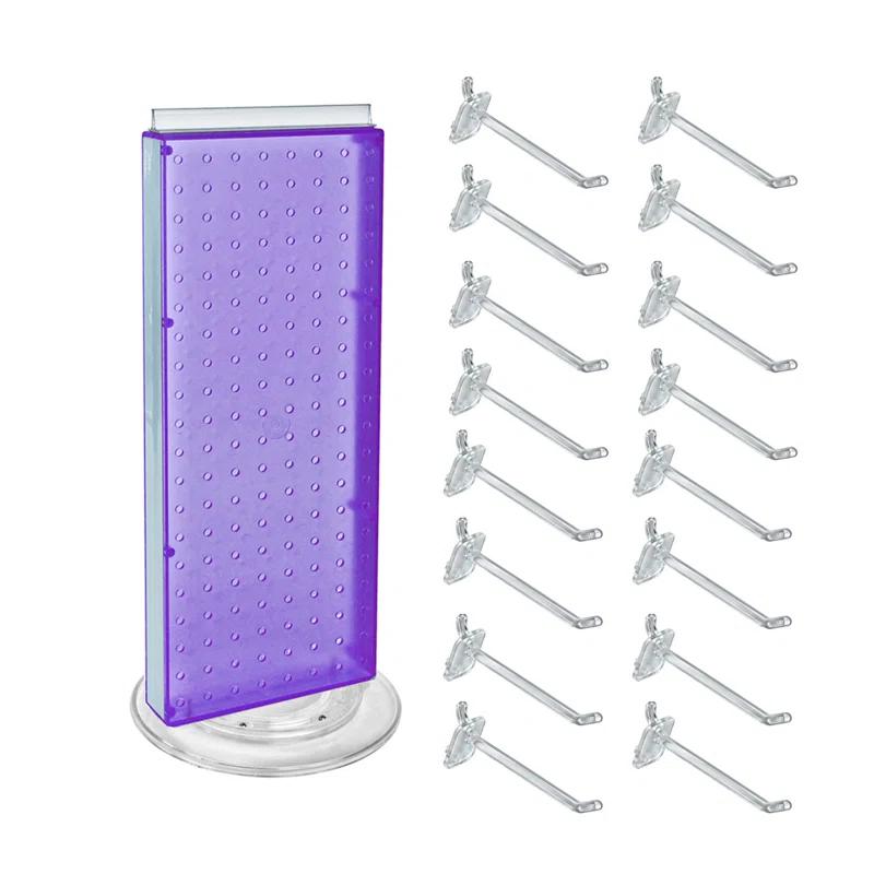 Revolving 8"W x 20.625"H Pegboard Counter Display w/16 4"Hooks