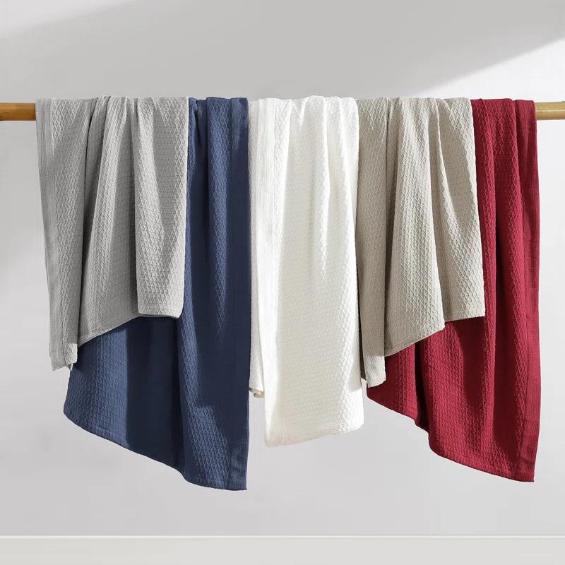 Nautica Nautica Baird Solid Cotton Reversible Blanket