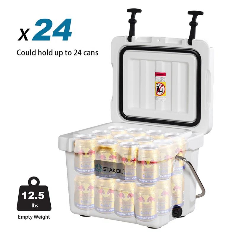 Costway 16 Quart Cooler Portable Ice Chest Leak-proof 24 Cans Ice Boxfor Camping