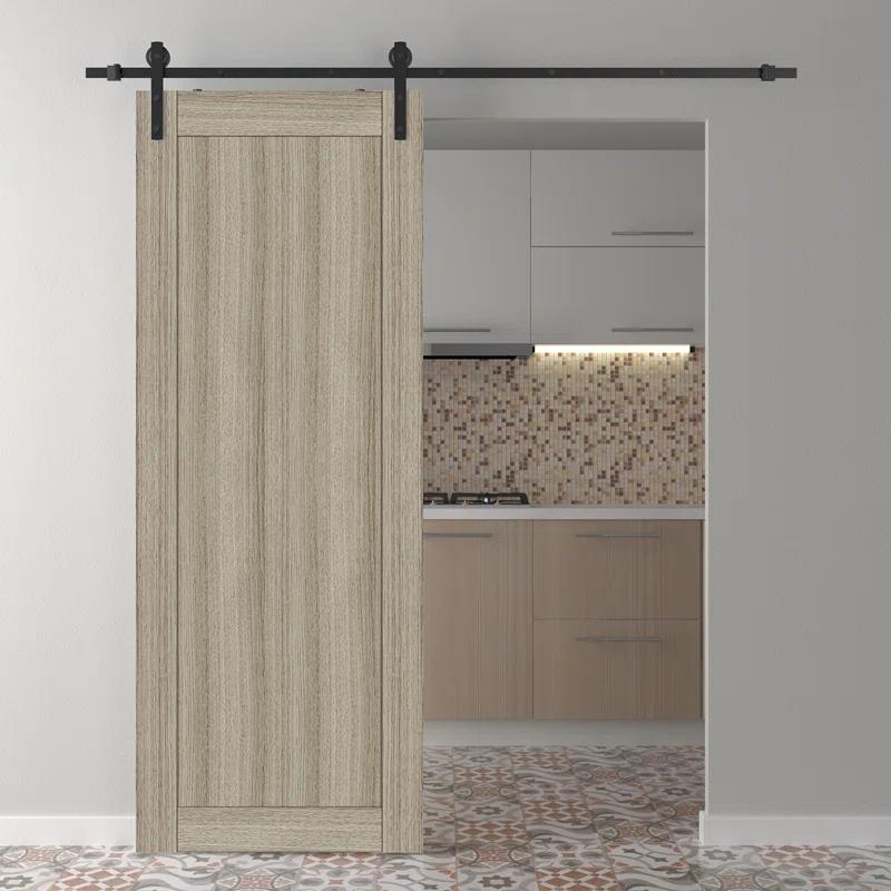 Belldinni 1 Panel Shaker Manufactured Wood Composite Sliding Barn Door With Hardware Kit
