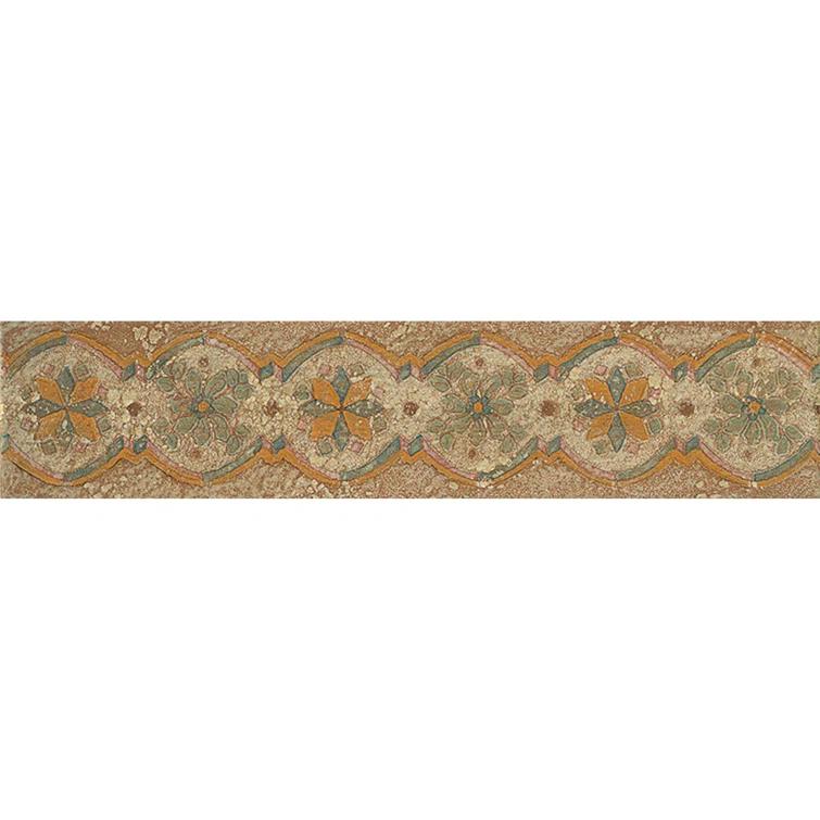 Bedrosians Cotto Nature 14" x 3" Porcelain Bullnose Tile Trim in Beige/Green/Orange | Perigold