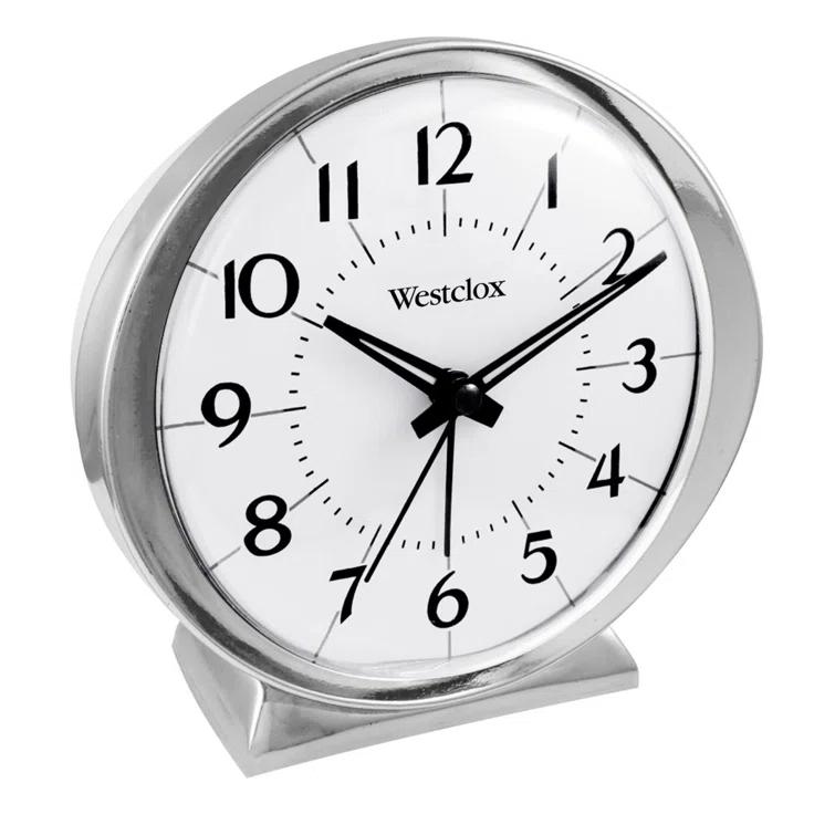 Westclox Clocks Babyben Glam Analog Metal Quartz Movement / Crystal Tabletop Clock with Alarm